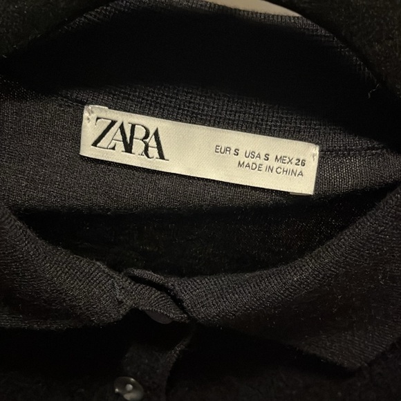 ZARA SHORT SLEEVE NAVY KNIT POLO - Picture 2 of 2